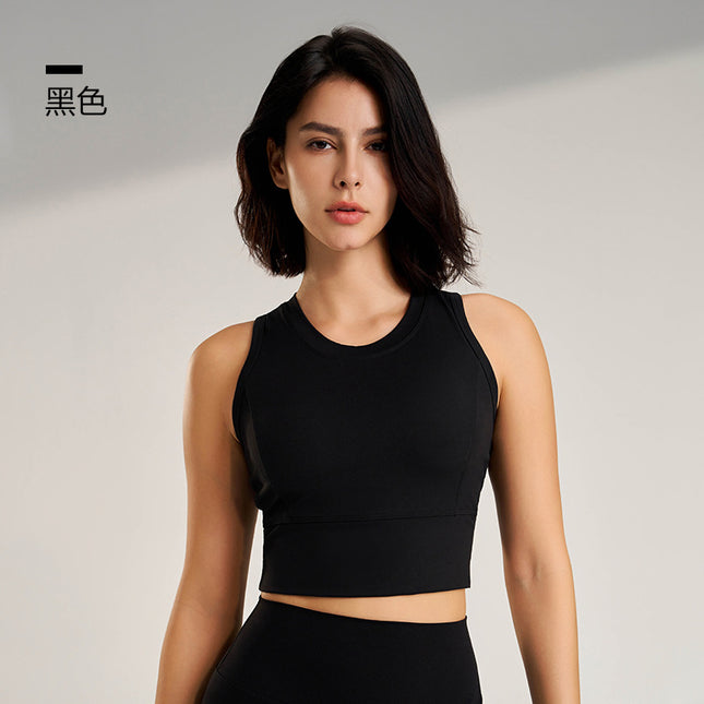 Lu Sports Bra Underwear Yoga Running Breathable Quick-Drying Fitness Vest with Chest Pad Shock-Proof Fixed Cup Beautiful Back