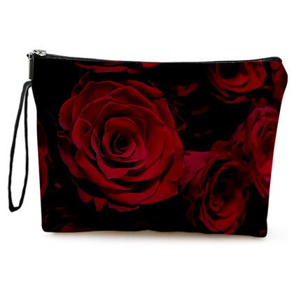 A generation of black rose cosmetic bag ladies lipstick cosmetic bag outdoor multi-functional portable storage bag cross-border