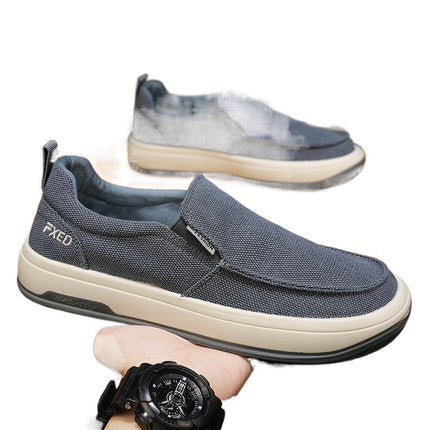 Canvas Men's Shoes Summer Breathable Thin Slip-on Cloth Shoes Men's Casual Driving Trendy Shoes 2024 New Arrival