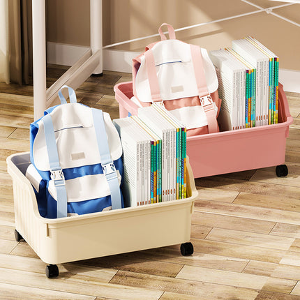 Book Storage Box with Pulley Student Dormitory Desk Schoolbag Storage Box Desktop Storage Basket Sorting Classroom Book Box