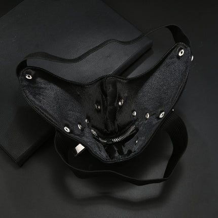 European and American Cross-border New Carnival Party Leather Mask Personalized Zipper Mask Punk Trend Retro Men's Mask