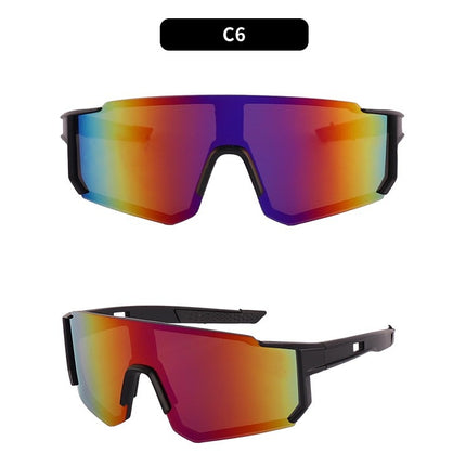 Korean Style Square Sunglasses for Men with Big Faces, Cycling Sunglasses for Women, Outdoor Sports Bicycles, Battery Car Windproof Glasses, Trendy