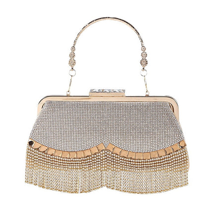 Cross-border Fashion Rhinestone Tassel Evening Bag Evening Bag Dress Banquet Bag