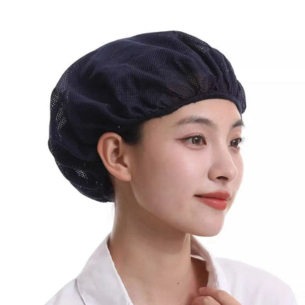 Chef Hat White Food Kitchen Breathable Mesh Workshop Dustproof Work Cap Adjustable Mushroom Hat Unisex