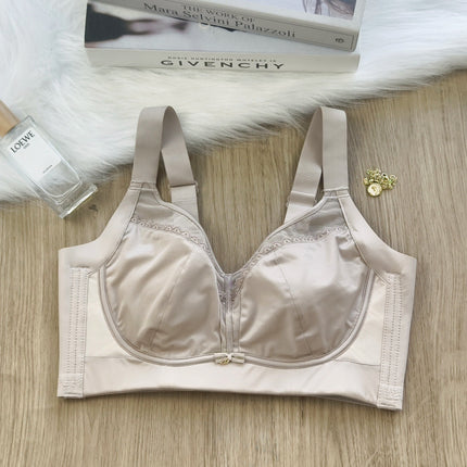 Satin Push-Up Wireless Bra for Women with Rabbit Ears, Large Size Adjustable Breast-Retracting Ultra-Thin Cup Anti-Sagging Bra