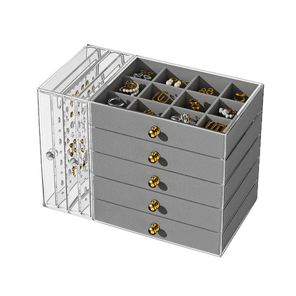 Transparent Earring Storage Box, Acrylic Jewelry Necklace Box, Earrings, Jewelry Dust-Proof Display Box, Hanger Ready for Sale