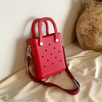 New Satchel Hot-Selling Silicone Hole Bag Cute Ins Style Mobile Phone Hole Bag DIY Decorative Piece Silicone Bag
