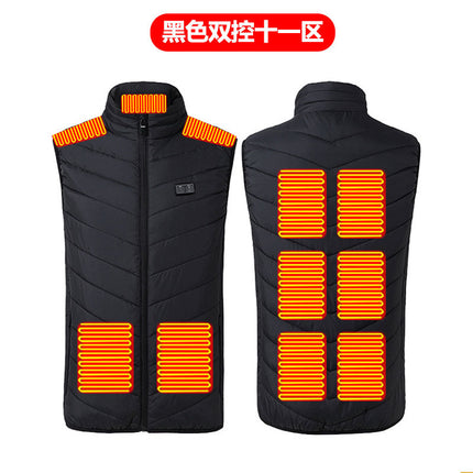 Cross-border Explosions Winter Heating Vest Three-gear Intelligent Adjustment USB Power Supply Cold-resistant Warm Heating Clothing for Men and Women