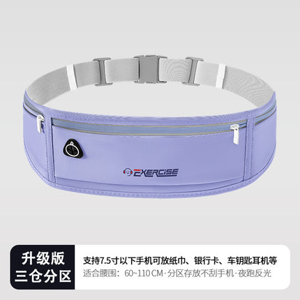 Running Waist Bag Men's and Women's Sports Mobile Phone Bag Personal Fitness Travel Equipment Outdoor Morning Running Invisible Waterproof Belt