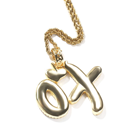 Hip-Hop Ancient Cute New Heart Xo Letter Pendant for Men and Women Personalized Trendyy Couple Necklace Dropshipping
