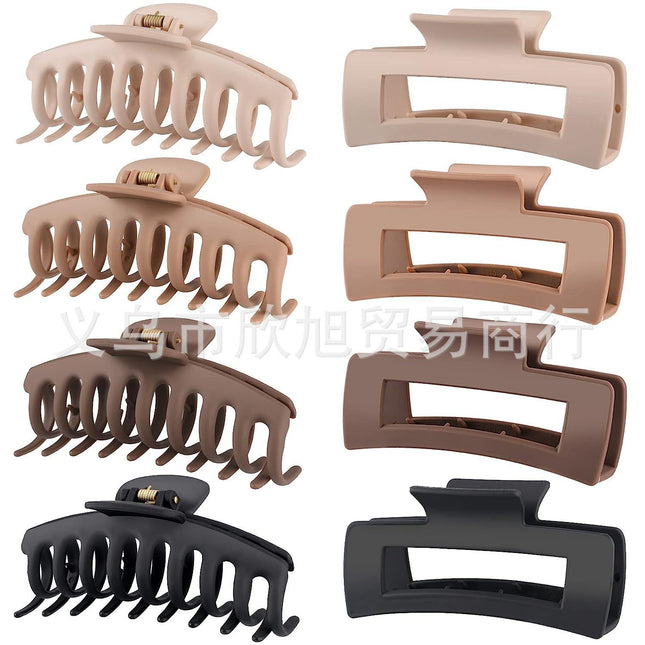 In-Stock Cross-Border Amazon 8-Piece Set 11cm Dragon Bone Square Hair Clip Abs Material Drop-Resistant Hairpin Hot-Selling Geometric