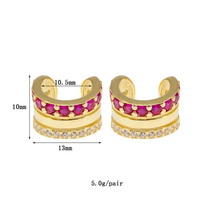 Amazon, Aliexpress, Temu, Shein, European and American Cross-Border Popular Luxury Zircon Earrings and Ear Clips Wholesale