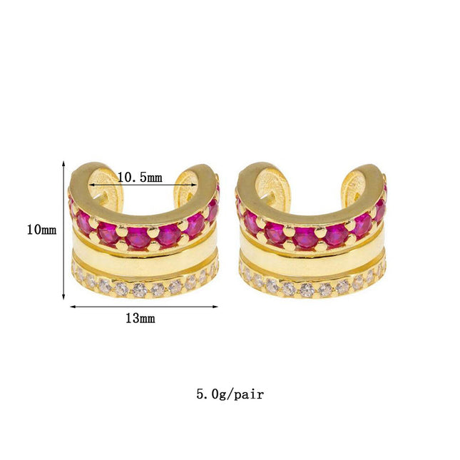 Amazon, Aliexpress, Temu, Shein, European and American Cross-Border Popular Luxury Zircon Earrings and Ear Clips Wholesale