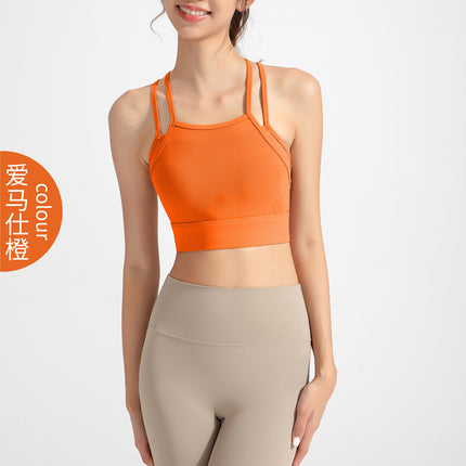 Athena lulu new yoga sports underwear women's back nude shockproof bra running fitness vest