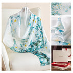 Fhz25-9591-1 blue-green camellia / 55*170cm