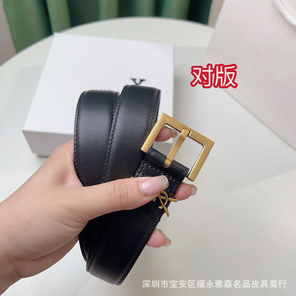 New Letter-Pattern Clothing Skirt Belt, Internet Celebrity Style, Pin Buckle, Genuine Leather Waist Belt for Jeans and Dresses