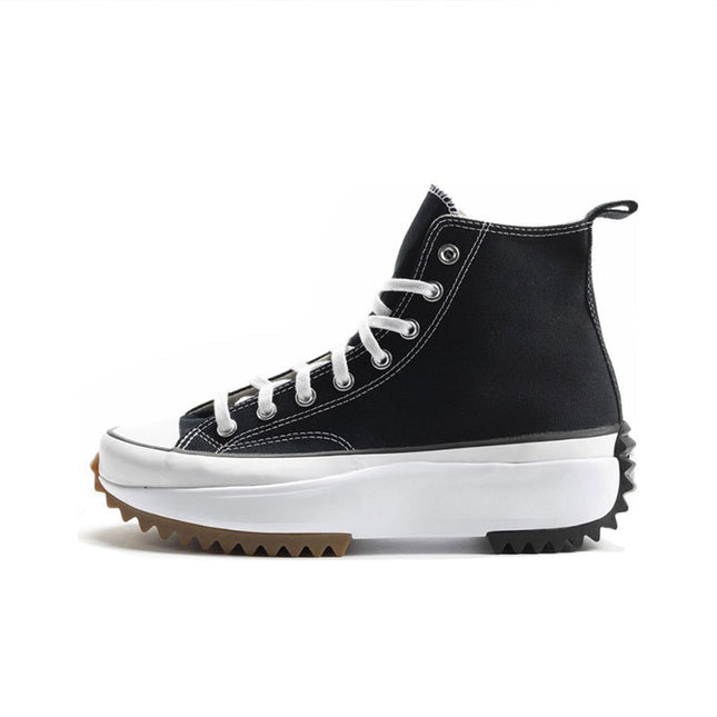 Putian shoes manufacturers muffin thick-soled women's shoes Shorty music increased saw-tooth lovers' shoes 1970s men's high-top canvas shoes