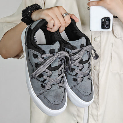 Spring New Low-top Board Shoes Trendy All-match Frosted Leather Bread Shoes Men's Fashionable All-match Lightweight Casual Shoes Cross-border