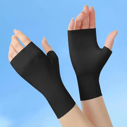 Sun Protection Gloves for Women, Summer Cycling and Driving, Anti-Slip, Ice Silk, Uv Protection, Breathable, Thin, Extended Sunshade