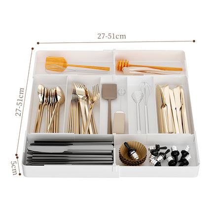 Kitchen Drawer Partition Tableware Storage Box Knife and Fork Chopsticks Storage Rack Kitchenware Storage Household Cabinet Built-in Partition