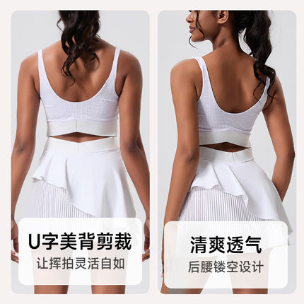 New Outside Wearing Running Hip Lifting one-body Tennis Skirt Outdoor with Chest Pad Tight Elastic Slim Sports dress Women