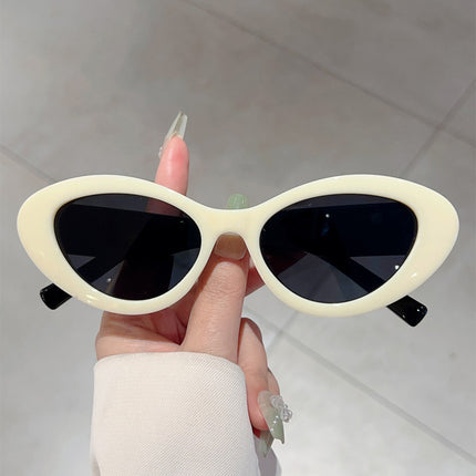 European and American Style Cat's Eye Small Frame Korean Style Trendy Sunglasses Small Chanel Style High-Level Street Shot Slim Look Jelly Color Sunglasses