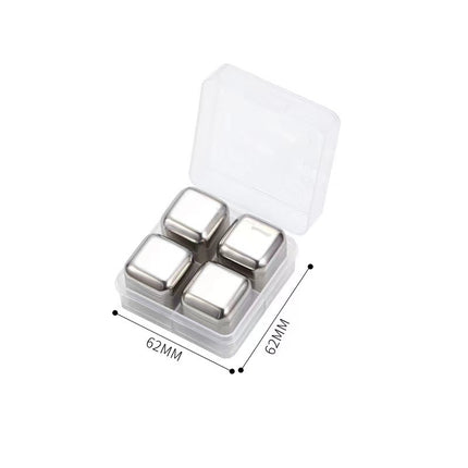 High-Quality High-Mirror Stainless Steel Ice Cube Metal Ice Tartar Recyclable Food-Grade Quick-Frozen Ice Cubes Drop Shipping