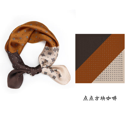 Spring and Summer 70cm Small Square Scarf Women's Autumn and Winter New Foreign Style Fashion All-match Shake Tone Same Scarf Scarf