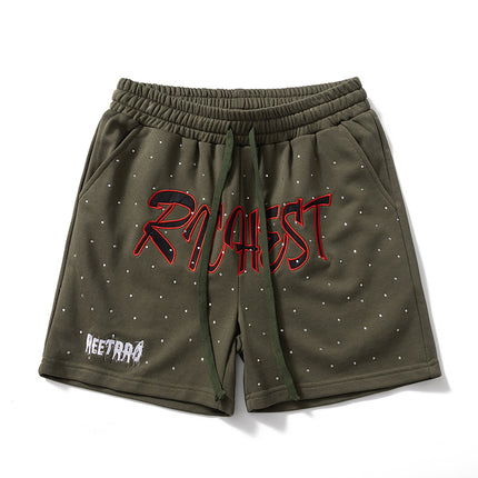 Shorts Men's Letters Summer Tooling Fashionable Trousers Casual Outer Wear Loose Trendy Brand Mid-length Pants Beach Pants