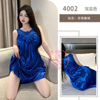 sapphire blue halter skirt / Free size [can wear weight: within 65kg ]