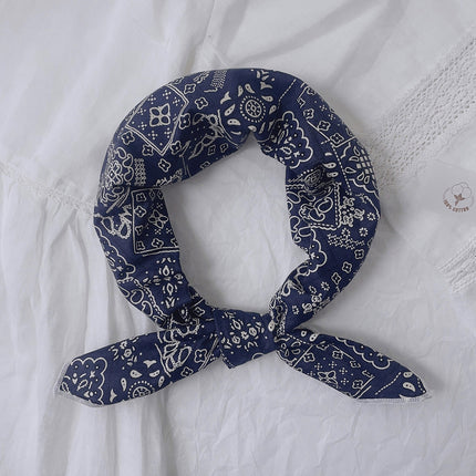 New 58x58cm% cotton small square scarf women's small floral scarf hair band Korean style Net red scarf decoration