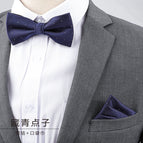 Navy Blue idea bow tie + pocket towel