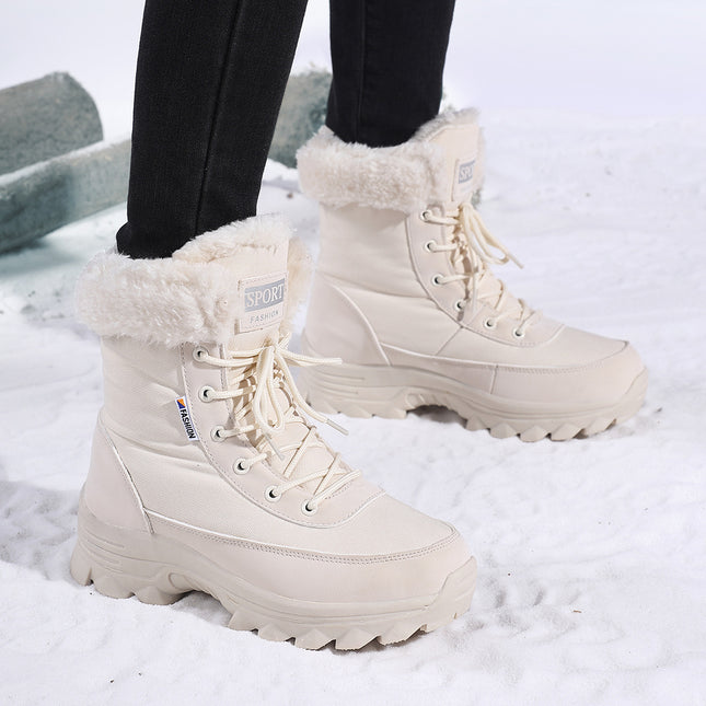 Shoe Factory Wholesale New Winter High-Top Non-Slip Plus Velvet Women's Boots High Boots Women's Snow Boots Fashionable Warm Boots