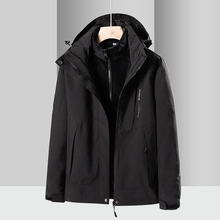 1818 Explosions Outdoor Leisure Couple fleece-lined Thickened Removable Hooded Jacket Coat Cold-proof Warm-keeping