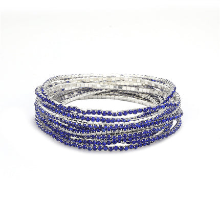 2.0mm Superfine Rhinestone Bracelet Stretch Bridal Bracelet Korean Style Single Row Flash Diamond Stretch Crystal Bracelet