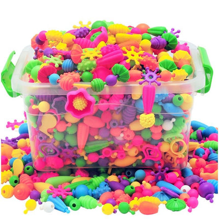 Factory pop beaded diy children's handmade beaded necklace children's educational toys changeable pop beads wholesale