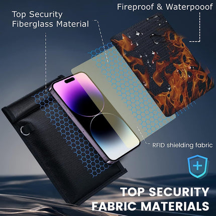 2024 new product in stock car key signal mobile phone shielding bag waterproof fireproof anti-theft flame retardant key bag RFID