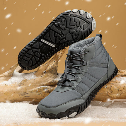 Couple's Large Size Snow Boots for Men, Winter Fleece-Lined and Thickened, Outdoor Waterproof and Non-Slip High-Top Cotton Boots, Hiking Snow Shoes, Extra Large Size