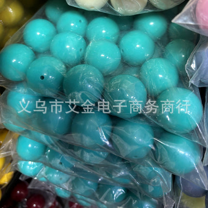 30mm solid color acrylic beads 25mm smooth translucent popular necklace key chain clothing headdress pendant