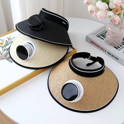 Korean Style Straw Hat for Men and Women, Anti-Uv, Foldableable Sunshade, Empty Top Hat, Sun Protection, Face-Covering Beach Sun Hat