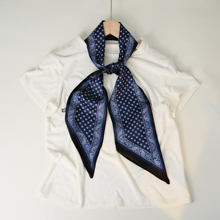 2025 European and American-style Beveled Silk Scarf Cross-border Silk Cashew Dot Long High-end Ribbon Scarf Women's Belt