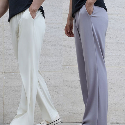 Summer New High-Elastic Drape Curved Knife Pants High-Waisted Casual Fitness Stretch Sports Long Pants Loose Versatile Men's Pants