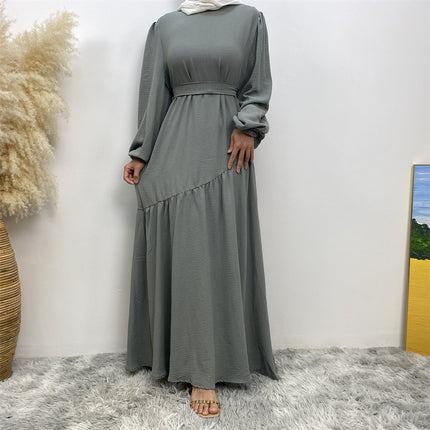 Aliexpress Ebay Amazon Hot-Selling Fashion Women's Solid Color Patchwork Flared Dress 6738