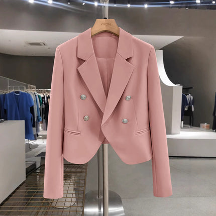 Small Suit Jacket Women's 2025 New Spring and Autumn Casual Korean Style Design Sense Black Small Suit Outside Cross-border