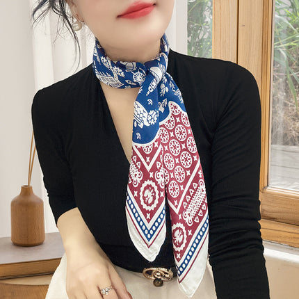 Spring and Summer 70cm Small Square Scarf Women's Autumn and Winter New Foreign Style Fashion All-match Shake Tone Same Scarf Scarf