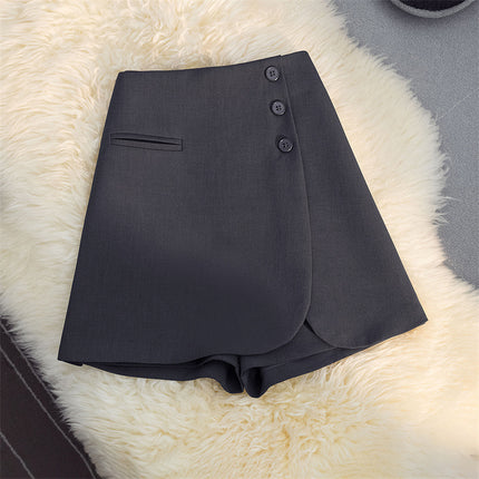 Grey Leggings Skirt Women's 2025 Spring and Summer All-match Casual Suit Shorts High Waist Slimming Outer Wear A- Line Wide Leg Pants