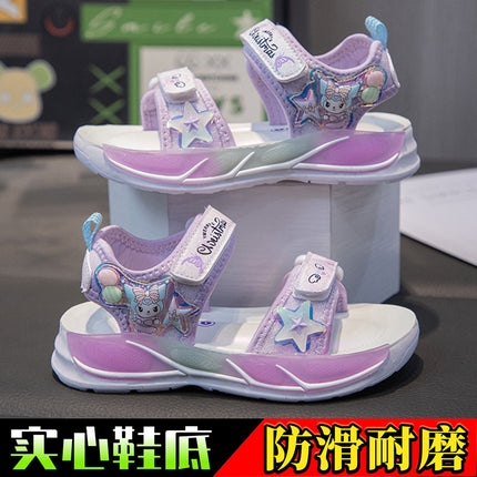 Children's Sandals Girls Beach Shoes Summer New Cartoon Girls Princess Shoes Cute Soft Sole Baby Sports Sandals
