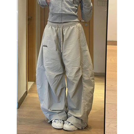 American-Style Pleated Casual Cargo Pants for Women 2025 New Loose Wide-Leg Lazy Slimming Versatile Sports Trousers