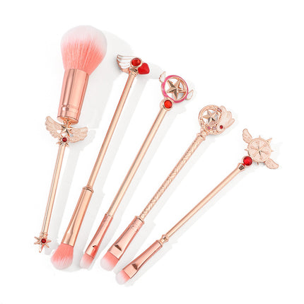 Magic Card Girl Sakura Stereoscopic Metal Makeup Brush Sparkling Eyeshadow Brush Variety Sakura Makeup Tool Set