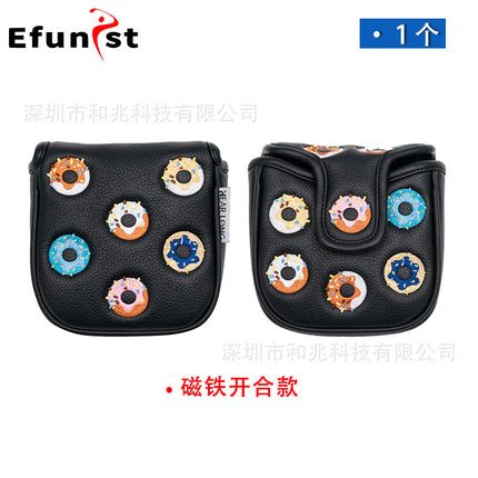 Golf club cover Square putter cover a variety of PU waterproof fabric inside thickened plush protective magnetic cap cover